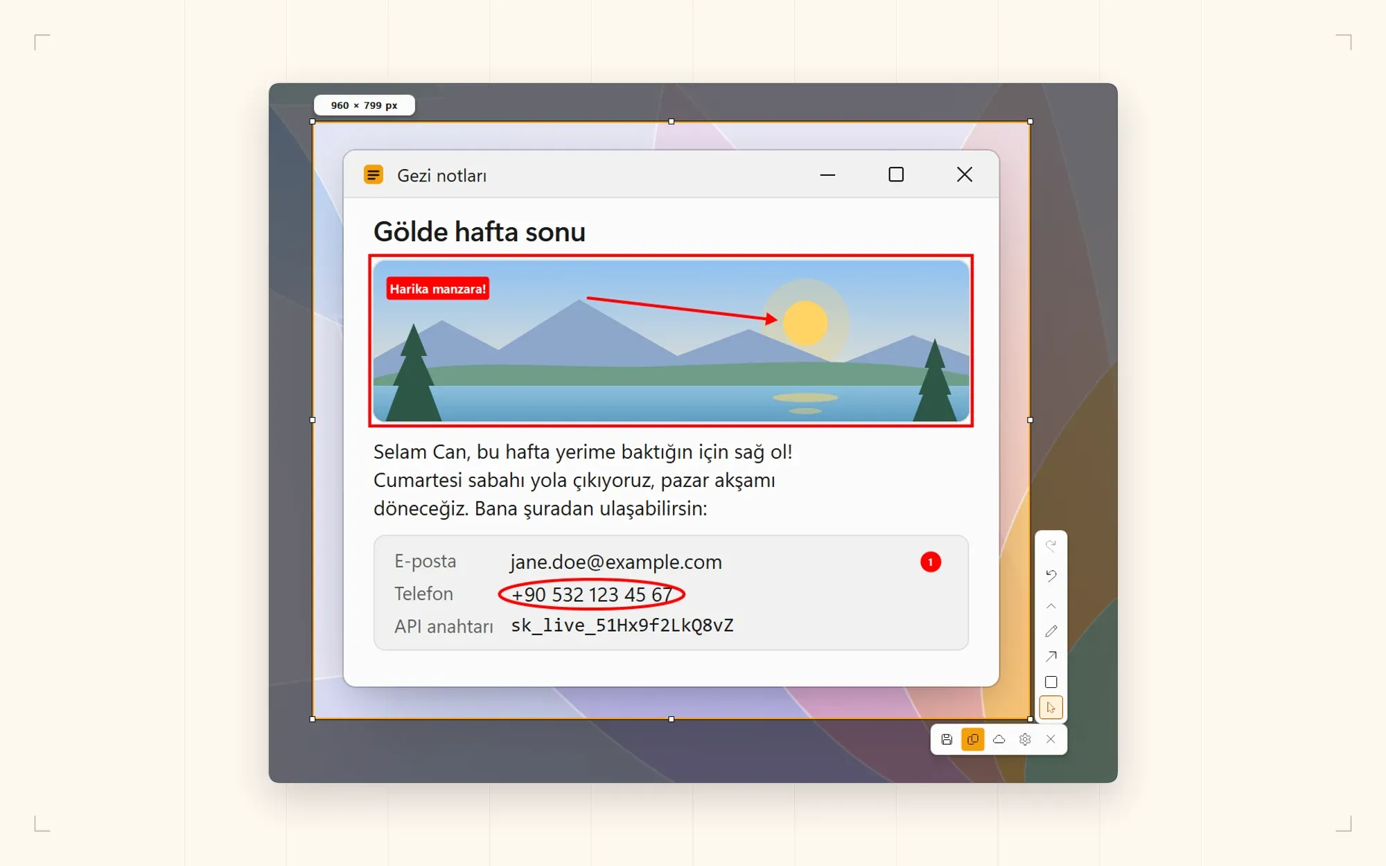 Selection area, annotations and tools during Print Screen