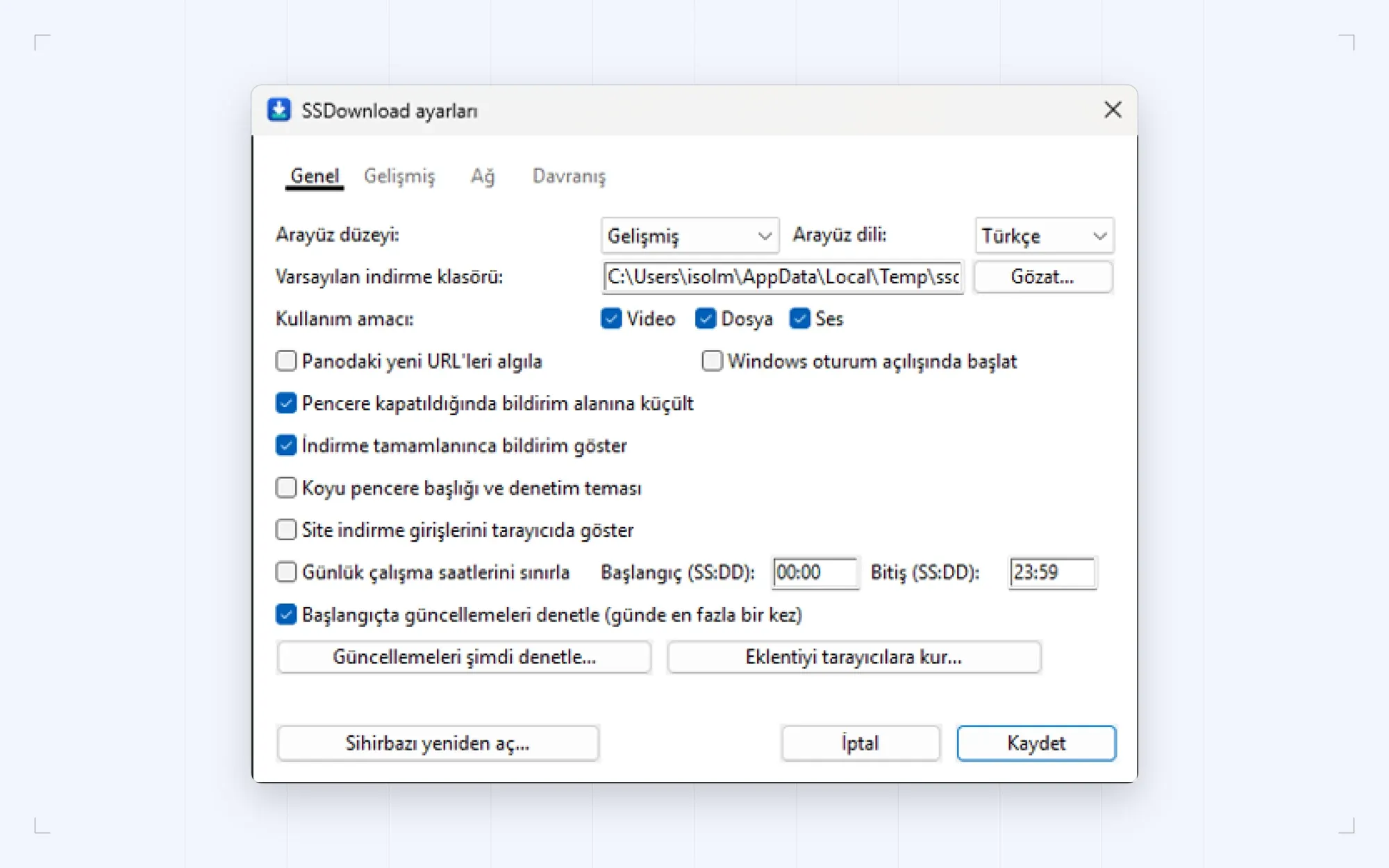 Application settings