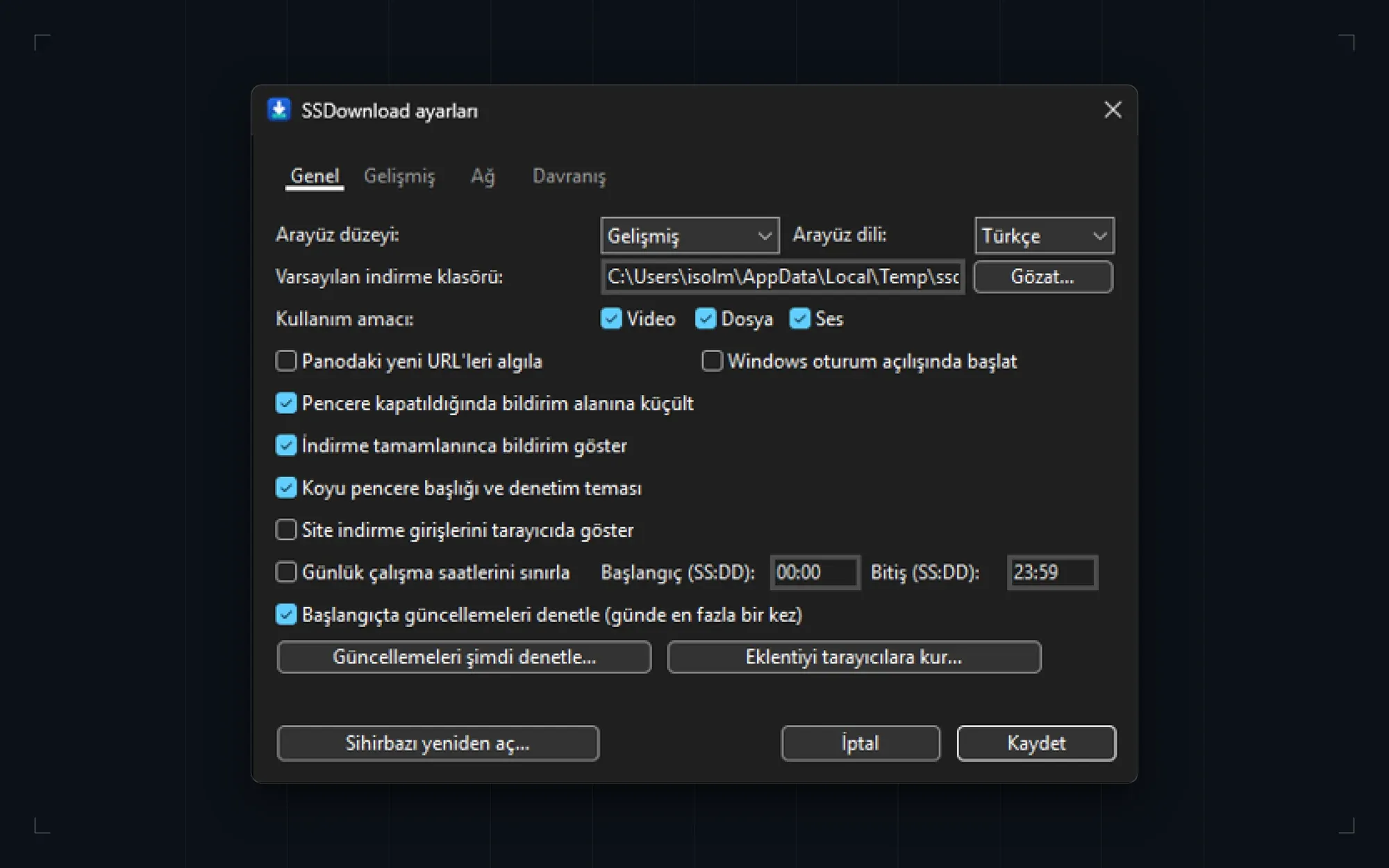Application settings