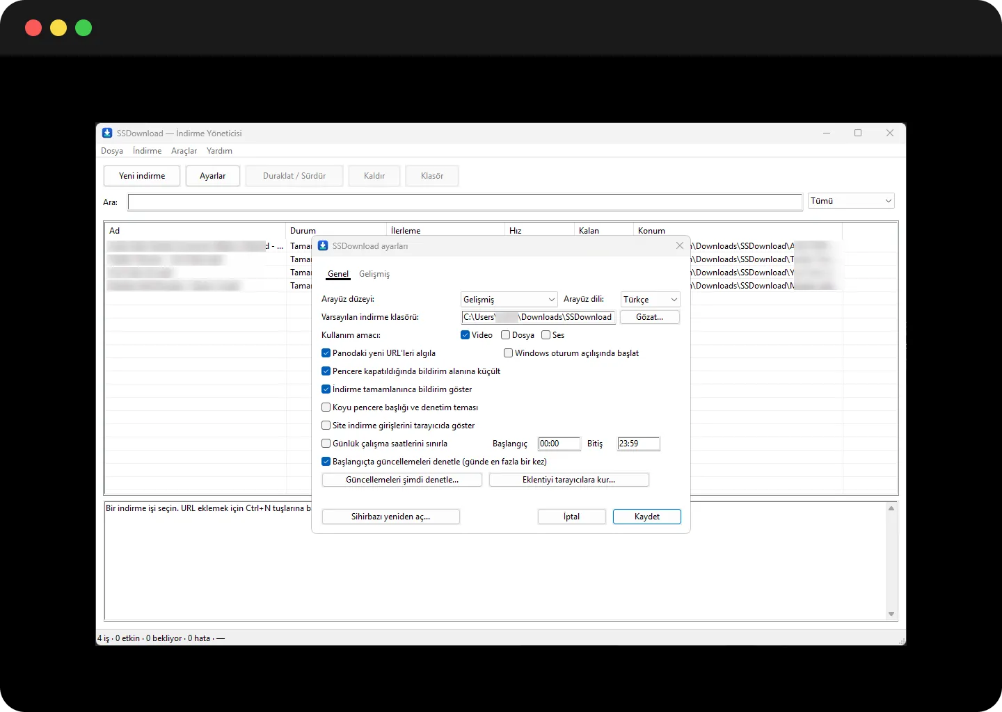 Application settings