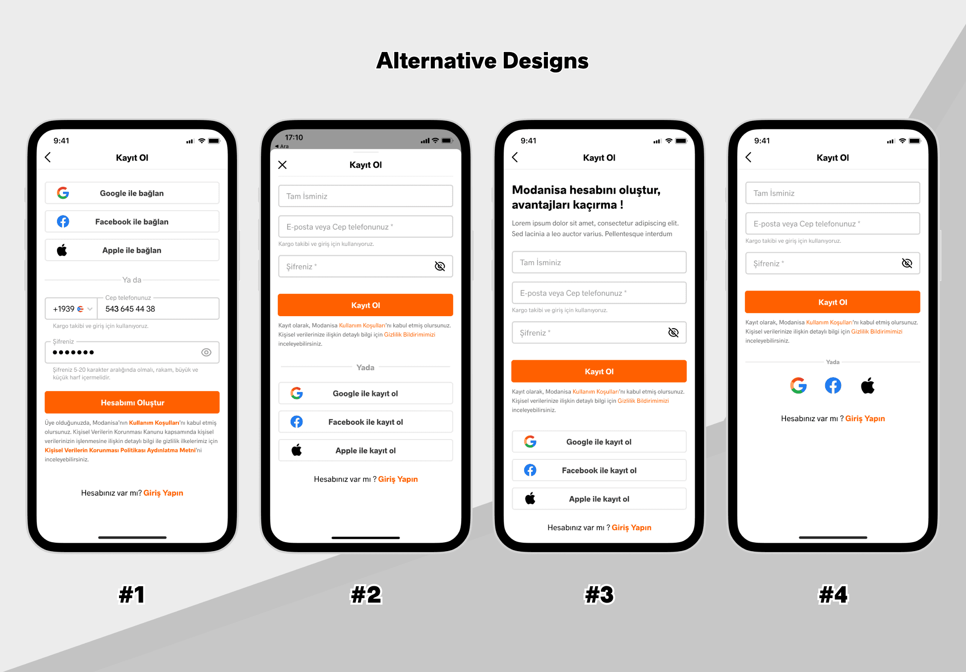 Alternative designs